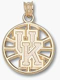 Kentucky Wildcats UK Pierced Basketball Pendant - 14KT Gold Jewelry