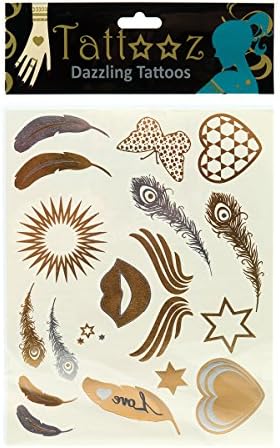 Metallic Gold and Silver TT117 Designs Temporary Tatoos