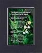 Beautiful and Inspiring 8 x 10 Inches Frame able Inspirational Floral Note Card (The Lord is My Shepard, I shall not be in Want) on Double Beveled Matting