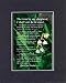 Beautiful and Inspiring 8 x 10 Inches Frame able Inspirational Floral Note Card (The Lord is My Shepard, I shall not be in Want) on Double Beveled Matting