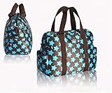 マザーズバッグ デイリーバッグ 星柄 多機能 防水 ショルダー ＆ 収納便利なケース& Global Trade Japan オリジナルメジャー機能付キーホルダー の3点セット 【Global Tra