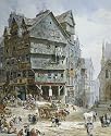 High Street From The West Bow Edinburgh by Louise Rayner. Art Print Giclee on Canvas Rolled 16 inches width by 18 inches height. Highest Quality