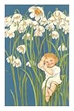 Bayi di Snowdrops Cetak Poster Premium, 12x18
