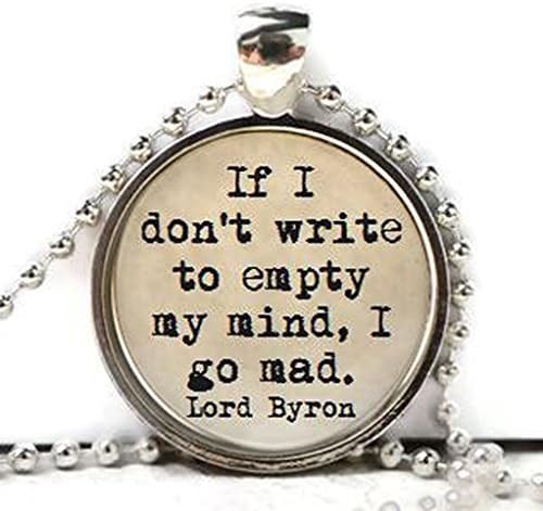 Lord Byron writer quote necklace - writer jewelry - quote jewelry - hand-poured resin - made to order - choose your setting