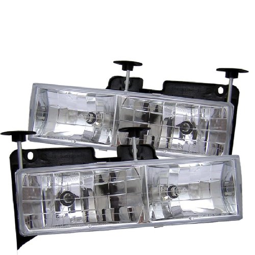 Spyder Auto Chevy C/K Series 1500/2500/3500/Chevy Tahoe/GMC C/K Series 1500/2500/3500/GMC Jimmy/GMC Yukon Chrome Crystal Glass Headlight