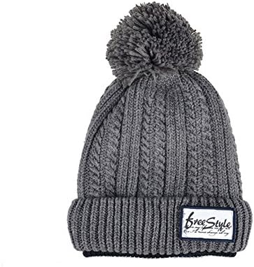 PopZeekEr® Women Winter Warm Knit Hat Wool Snow Ski Caps Warm Hats (Grey)