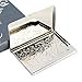 Antique Alive Mother of Pearl Design RFID Blocking Protection Business Card Case, Credit Card Holder, Metal Name Card Case, Stainless Steel Engraved Slim Purse Pocket Cash Money Wallet (Peacock)