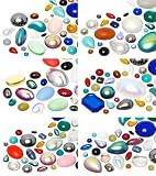 Cabochons | Glass nuggets | Gemstones | 4.0-20.0mm, Mega Multi Form Mix, 300 Pieces