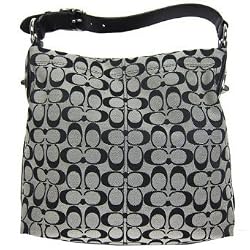 Authentic Coach Signature Penelope Shoulder Bag 16538 Black White