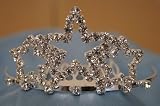 (SMALL)Elegant Bridal Wedding Tiara Crown with Crystal Party Accessories DH5722(WHITE)