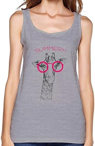 Shockbabic Cotton Hipster Giraffe With Glasses Tank Top Stretch Gym T-shirt Women XS