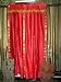 2 RED Golds Bead Silk Sari Saree Panel Drapes Curtains 84