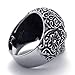 KONOV Gothic Stainless Steel Skull Biker Mens Ring, Silver Black