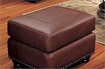 Ottoman in Brown Leather