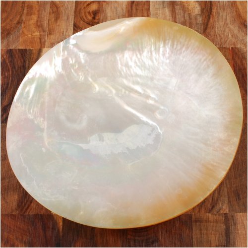 Fancy Mother of Pearl Hand-Carved Serving Plate with 3 Sterling Silver Legs - 6 inch by Gourmet Food Store