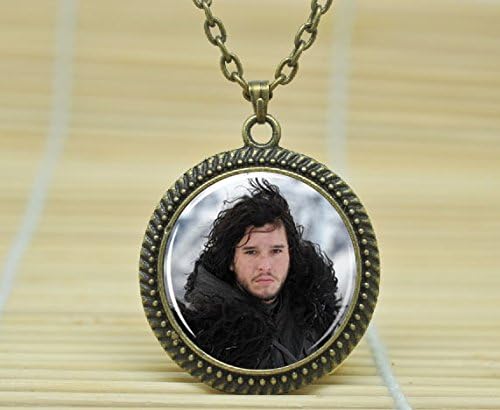 MagicalYeah Game Of Thrones. House Of Stark. Jon Snow Necklace Winter Is Coming Jewelry Glass Cabochon Necklace A3015