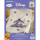 Janlynn Stamped Cross Stitch Kit, Eeyore & Butterflies  Quilt