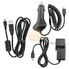 USB Cable+Car+Wall Charger for Creative Zen 4G 8GB 16GB
