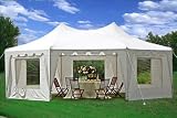 22'x16' Octagonal Wedding Party Gazebo Tent Canopy Heavy Duty Water Resistant White --- B