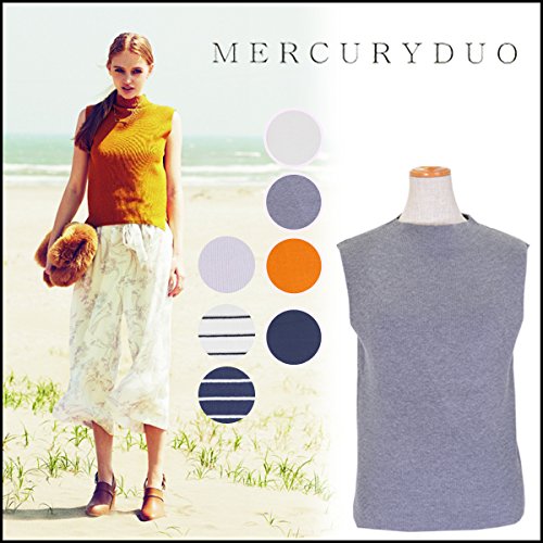 (マーキュリー・デュオ) MERCURY DUO ボトルネックSIMPLEノースリーブ ニット (001530500101) F(フリー) 01(オフホワイト)