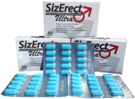 SizErect Ultra - Maximum Strength Male Sexual Enhancement Pills - New & Improved Fast Acting, Long Lasting Formula - Buy 2 Get 1 - Limited Supply- 3 Month Supply