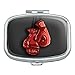 Red Boxing Gloves Boxer Rectangle Pill Case Trinket Gift Box