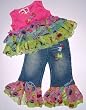 Lipstik for Girls Boutique Ruffle Top and Jeans Set - Shopping