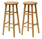Winsome Wood S/2 Wood 29-Inch Bar Stools, Natural Finish