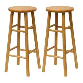 Winsome Wood S 2 Wood 29 Bar Stools, Natural Finish by Winsome