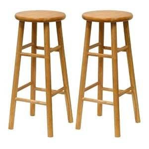 Winsome Wood S 2 Wood 29-Inch Bar Stools, Natural Finish by Winsome