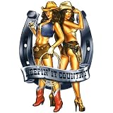 Sexy Pin-up Girl Sticker #78 Cowgirls Pin-up Girl Stickers by Michael Landefeld ~ Girls Keepin' it Country