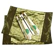 Set Of Two Handmade Silky Place Mats, Two Napkins & Two Pair Of Chopsticks In Decorative Sheathes