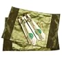 Set Of Two Handmade Silky Place Mats, Two Napkins & Two Pair Of Chopsticks In Decorative Sheathes