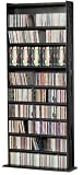 CD / DVD / VHS 600 Solid Wood Multimedia Storage Floor Rack in Black Finish