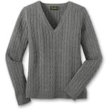 Apparel : Long-Sleeve Cable-Knit V-Neck Sweater