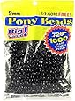 Darice 06121-2-04 1000 Count Pony Beads, 9mm, Opaque Black