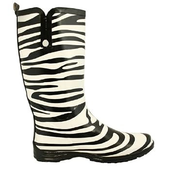 New Womens Zebra Festival Wellies Wellington Boots