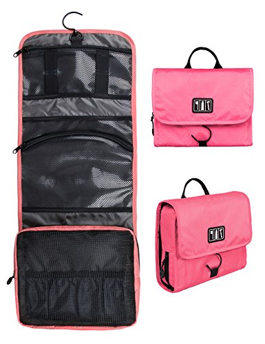 BAGSMART-Hanging-Travel-Toiletry-Bag-Cosmetic-Carryon-Case-Folding-Makeup-Organizer-with-Breathable-Mesh-Pockets