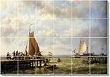IMAGE OF Hermanus Koekkoek Ships Floor Tile Mural 5 | 17x25.5 using (24) 4.25x4.25 tiles