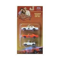 Dukes of Hazzard Hazzard County Car White, Orange, White Jeep Set 3 Pack