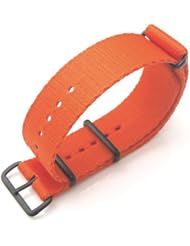 MiLTAT 21mm G10 NATO watch strap ballistic nylon Sport Look, Thick - Orange, PVD hardware