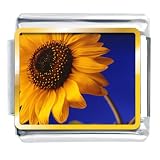 Yellow Sunflower Italian Charms Bracelet Link