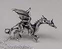 Sterling Silver Two Headed Dragon Pendant