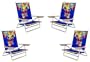 Rio Fantasy 5 Position to Lay Flat Beach Chair- 4 Pack