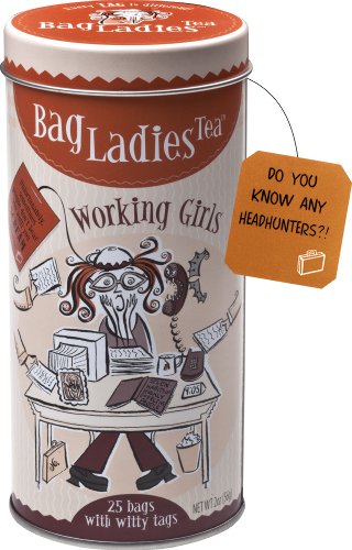 Bag Ladies Tea Working Girls Tea Tin, 25 Teabags of English Breakfast Tea