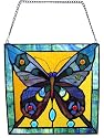 Leaded Stained Glass Butterfly Window Panel