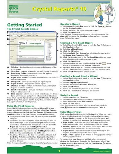Crystal Reports 10 Quick Source Guide