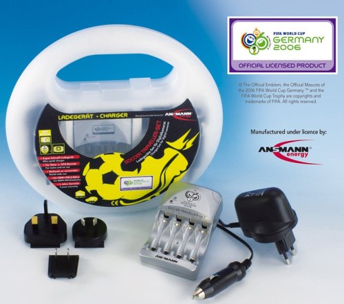 ANSMANN SOCCER TRAVELLER SET - Chargeur de batterie 4xAA/AAA