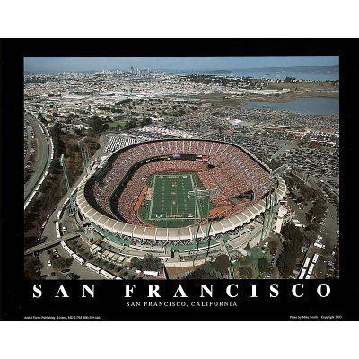 Best Cheap Professionally Framed Mike Smith San Francisco 49ers Candlestick Park Sports Poster Print - 22x28 with RichAndFramous Black Wood Frame