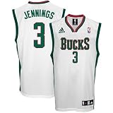 Adidas Milwaukee Bucks Brandon Jennings Replica Home Jersey Extra Large